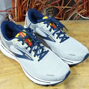 Brooks Ghost 14 Grey Navy White Men Running Sports Shoes Sneakers